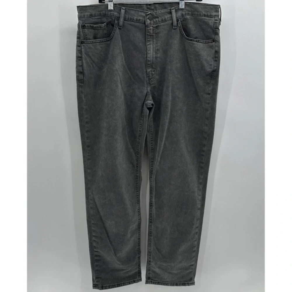Levis 541 Jeans Mens 38x31 Gray Athletic Taper Stretch Denim Distressed Charcoal